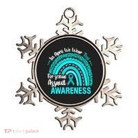 Rainbow In April We Wear Teal Sexual Assault Awareness Gift Ornament thumb 0