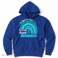 Rainbow In April We Wear Teal Sexual Assault Awareness Gift Hoodie thumb 0