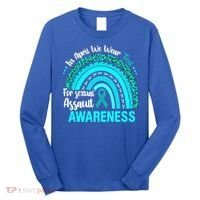 Rainbow In April We Wear Teal Sexual Assault Awareness Gift Long Sleeve Shirt thumb 0