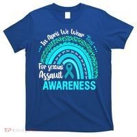 Rainbow In April We Wear Teal Sexual Assault Awareness Gift T-Shirt thumb 0