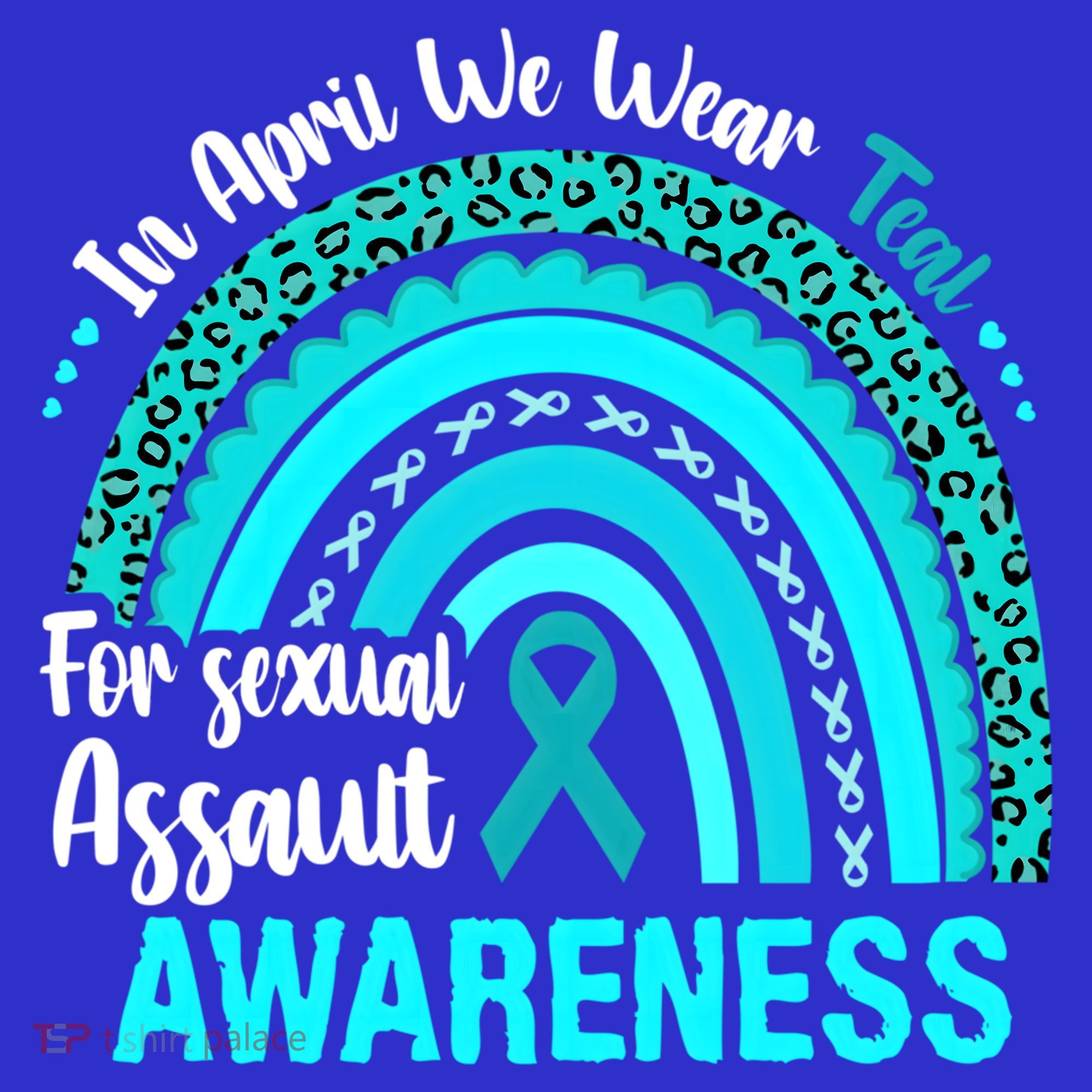 Rainbow In April We Wear Teal Sexual Assault Awareness Gift Polo