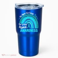 Rainbow In April We Wear Teal Sexual Assault Awareness Gift Tumbler thumb 0