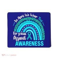 Rainbow In April We Wear Teal Sexual Assault Awareness Gift Mousepad thumb 0