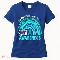 Rainbow In April We Wear Teal Sexual Assault Awareness Gift Women's T-Shirt thumb 0