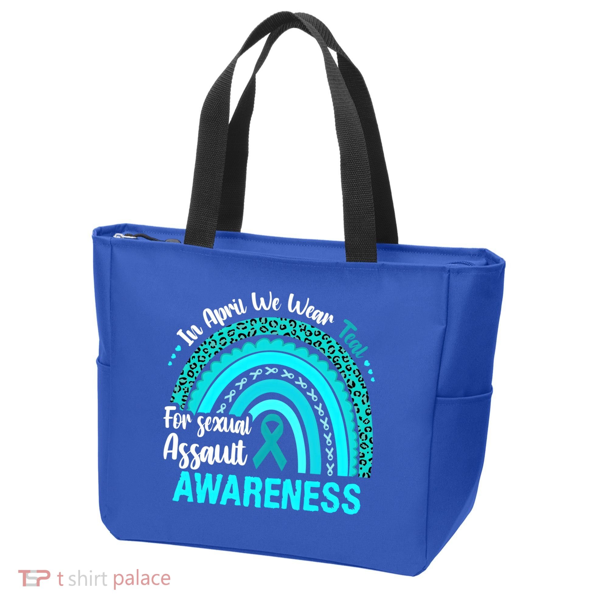 Rainbow In April We Wear Teal Sexual Assault Awareness Gift Tote Bag
