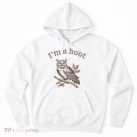 Retro IM A Hoot Owl Bird Pun Sarcastic Jokes Women Hoodie thumb 0