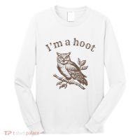 Retro IM A Hoot Owl Bird Pun Sarcastic Jokes Women Long Sleeve Shirt thumb 0