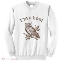 Retro IM A Hoot Owl Bird Pun Sarcastic Jokes Women Sweatshirt thumb 0