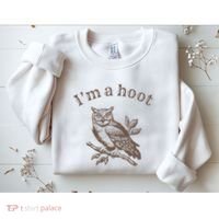 Retro IM A Hoot Owl Bird Pun Sarcastic Jokes Women Sweatshirt thumb 2