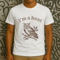 Retro IM A Hoot Owl Bird Pun Sarcastic Jokes Women T-Shirt thumb 3