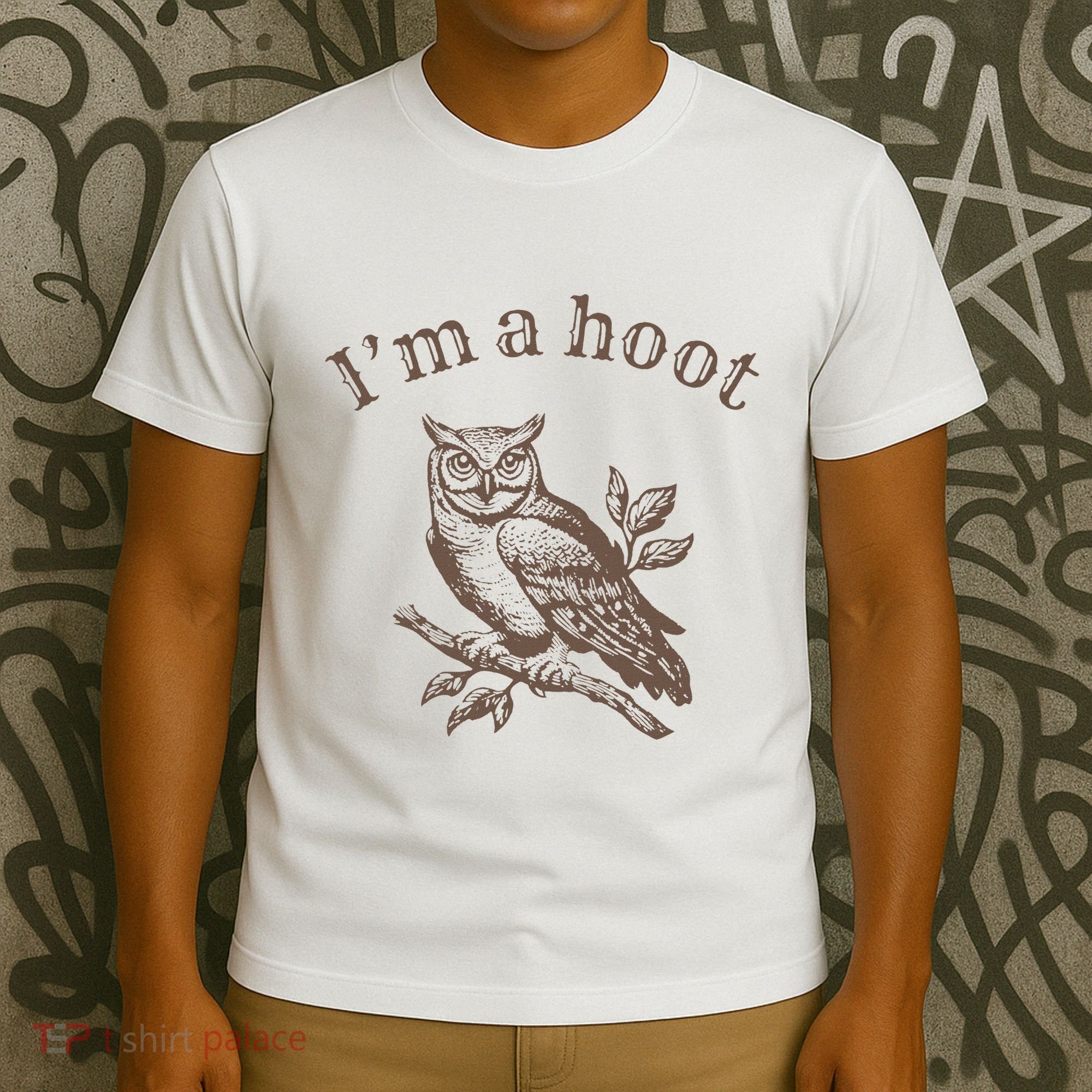 Retro IM A Hoot Owl Bird Pun Sarcastic Jokes Women T-Shirt