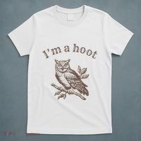 Retro IM A Hoot Owl Bird Pun Sarcastic Jokes Women T-Shirt thumb 5
