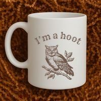 Retro IM A Hoot Owl Bird Pun Sarcastic Jokes Women Coffee Mug thumb 2