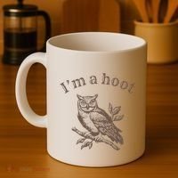 Retro IM A Hoot Owl Bird Pun Sarcastic Jokes Women Coffee Mug thumb 4