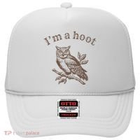 Retro IM A Hoot Owl Bird Pun Sarcastic Jokes Women Hat thumb 0