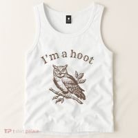 Retro IM A Hoot Owl Bird Pun Sarcastic Jokes Women Tank Top thumb 2