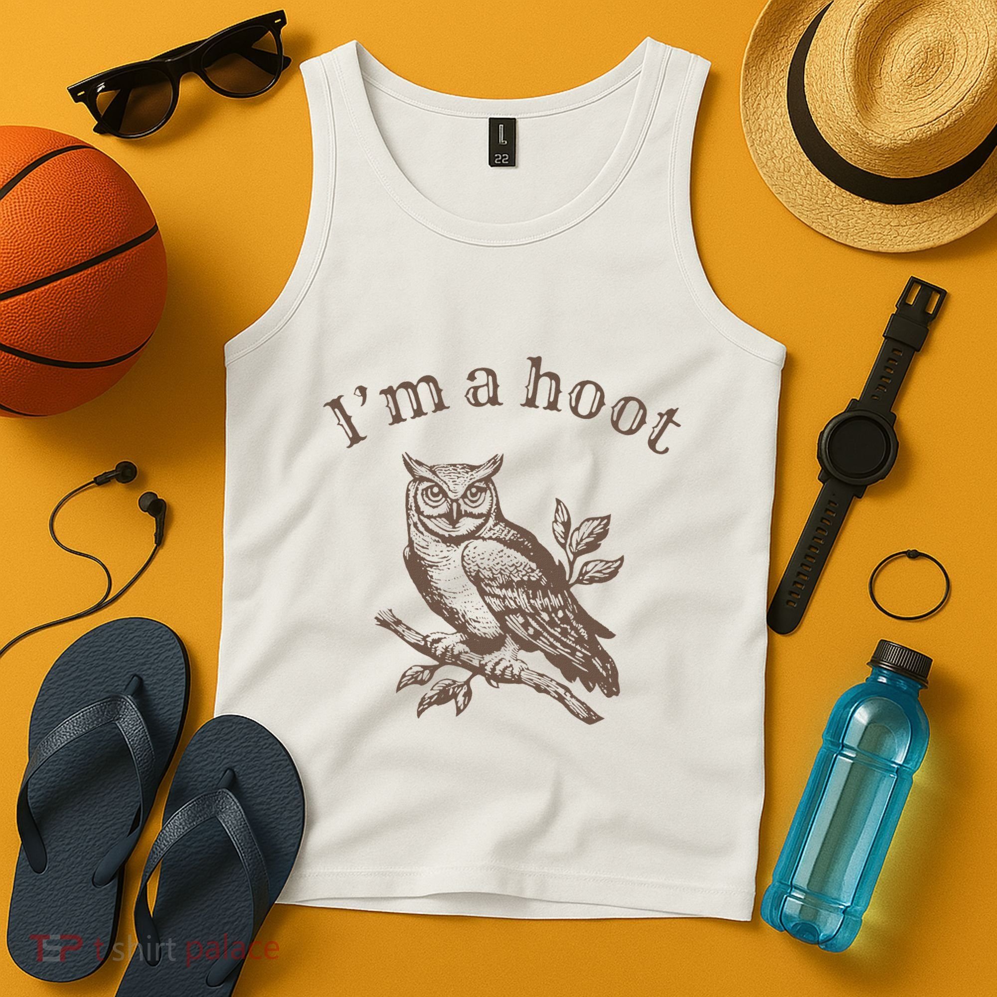Retro IM A Hoot Owl Bird Pun Sarcastic Jokes Women Tank Top