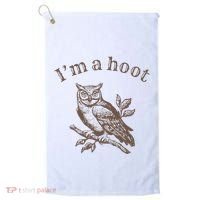 Retro IM A Hoot Owl Bird Pun Sarcastic Jokes Women Golf Towel thumb 0