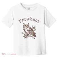 Retro IM A Hoot Owl Bird Pun Sarcastic Jokes Women Toddler T-Shirt thumb 0