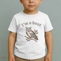 Retro IM A Hoot Owl Bird Pun Sarcastic Jokes Women Toddler T-Shirt thumb 2