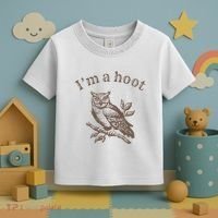 Retro IM A Hoot Owl Bird Pun Sarcastic Jokes Women Toddler T-Shirt thumb 3
