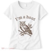 Retro IM A Hoot Owl Bird Pun Sarcastic Jokes Women Women's T-Shirt thumb 0