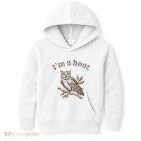 Retro IM A Hoot Owl Bird Pun Sarcastic Jokes Women Kids Hoodie thumb 0