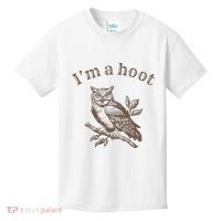 Retro IM A Hoot Owl Bird Pun Sarcastic Jokes Women Kids T-Shirt thumb 0