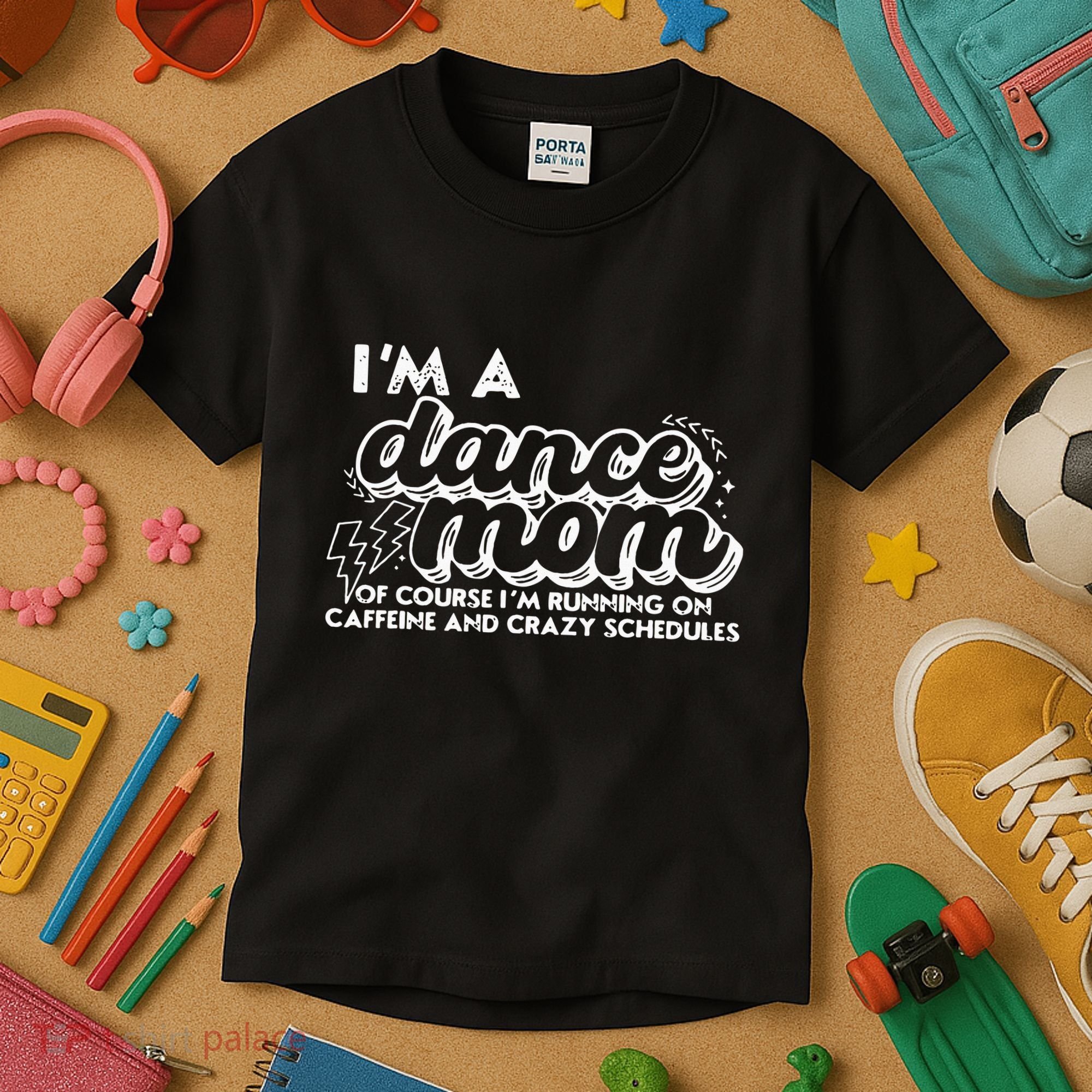 Retro I’M A Dance Mom Of Course I’M Running On Caffeine Kids T-Shirt