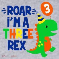 Roar I'm A Three Rex Dinosaur 3rd Birthday Boy 3 Years Bday Women's Sweatshirt thumb 2