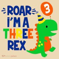 Roar I'm A Three Rex Dinosaur 3rd Birthday Boy 3 Years Bday Tote Bag thumb 4