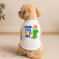 Roar I'm A Three Rex Dinosaur 3rd Birthday Boy 3 Years Bday Doggie Tank thumb 2