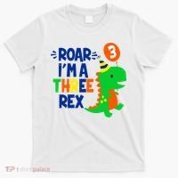 Roar I'm A Three Rex Dinosaur 3rd Birthday Boy 3 Years Bday T-Shirt thumb 0