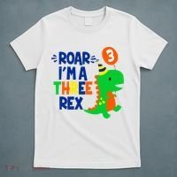 Roar I'm A Three Rex Dinosaur 3rd Birthday Boy 3 Years Bday T-Shirt thumb 5