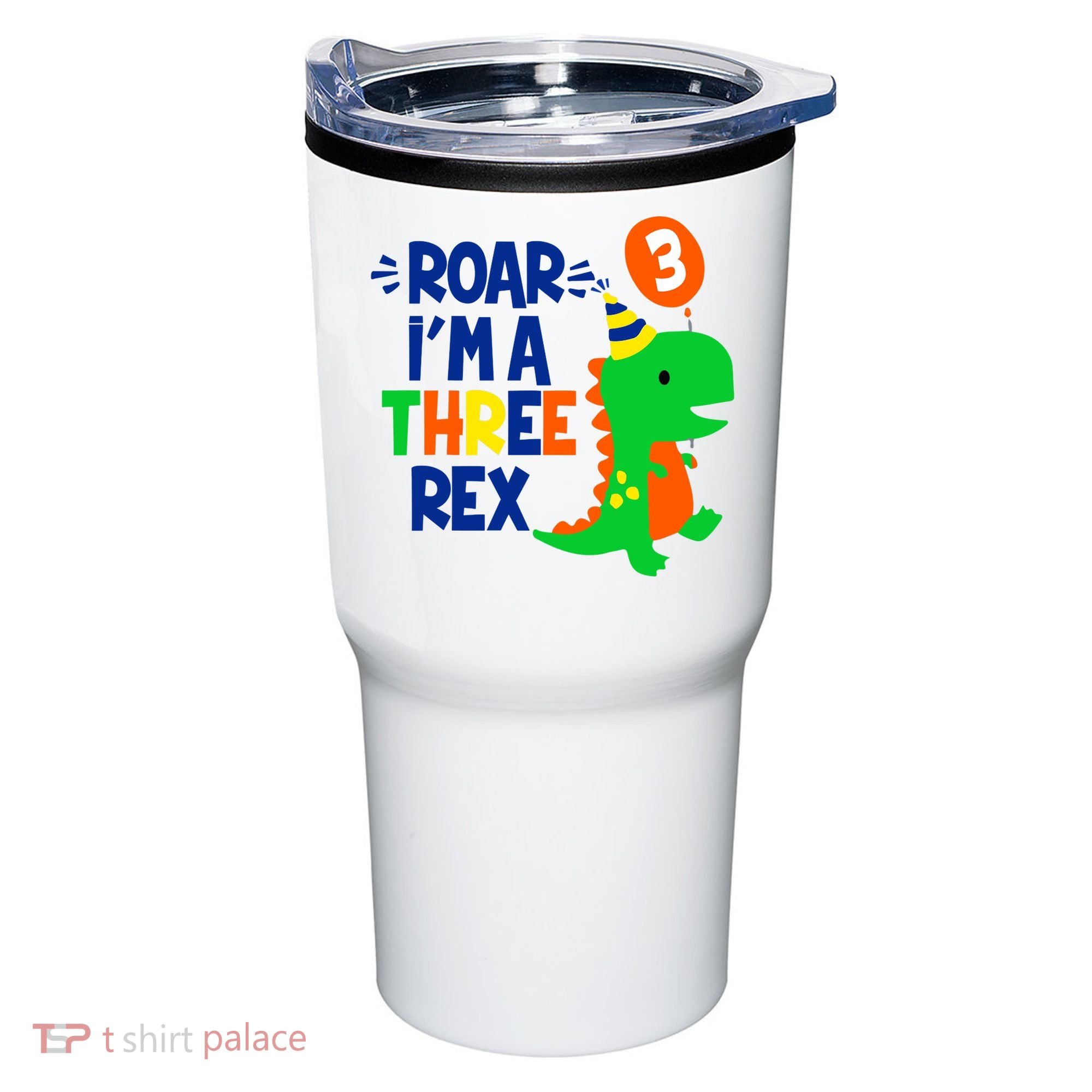 Roar I'm A Three Rex Dinosaur 3rd Birthday Boy 3 Years Bday Tumbler