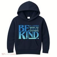 Retro In A World Where You Can Be Anything Be Kind Kids Hoodie thumb 0
