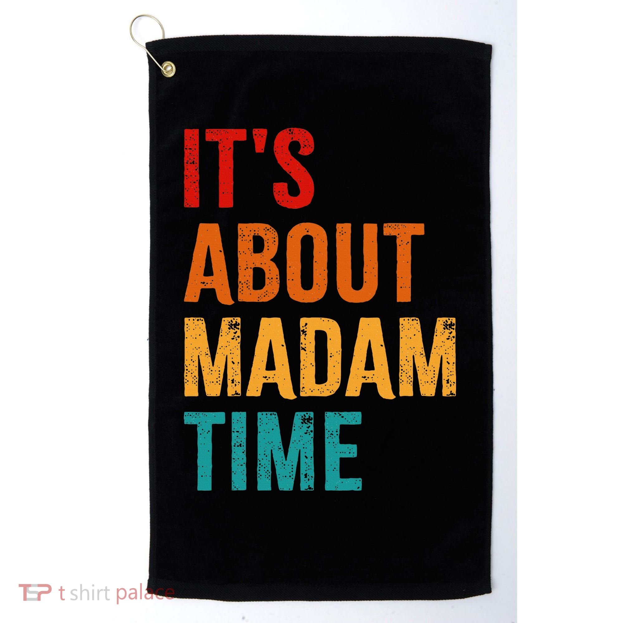 Retro ItS About Madam Time Golf Towel