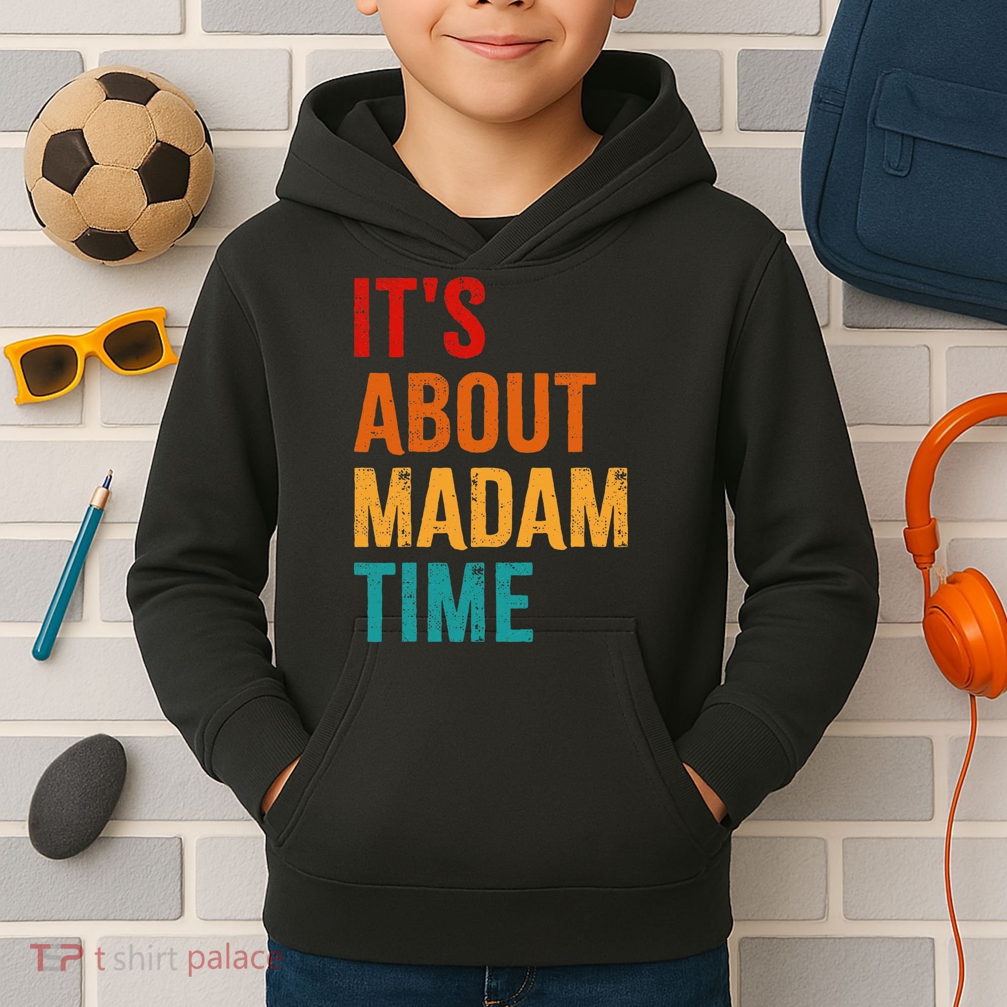 Retro ItS About Madam Time Kids Hoodie
