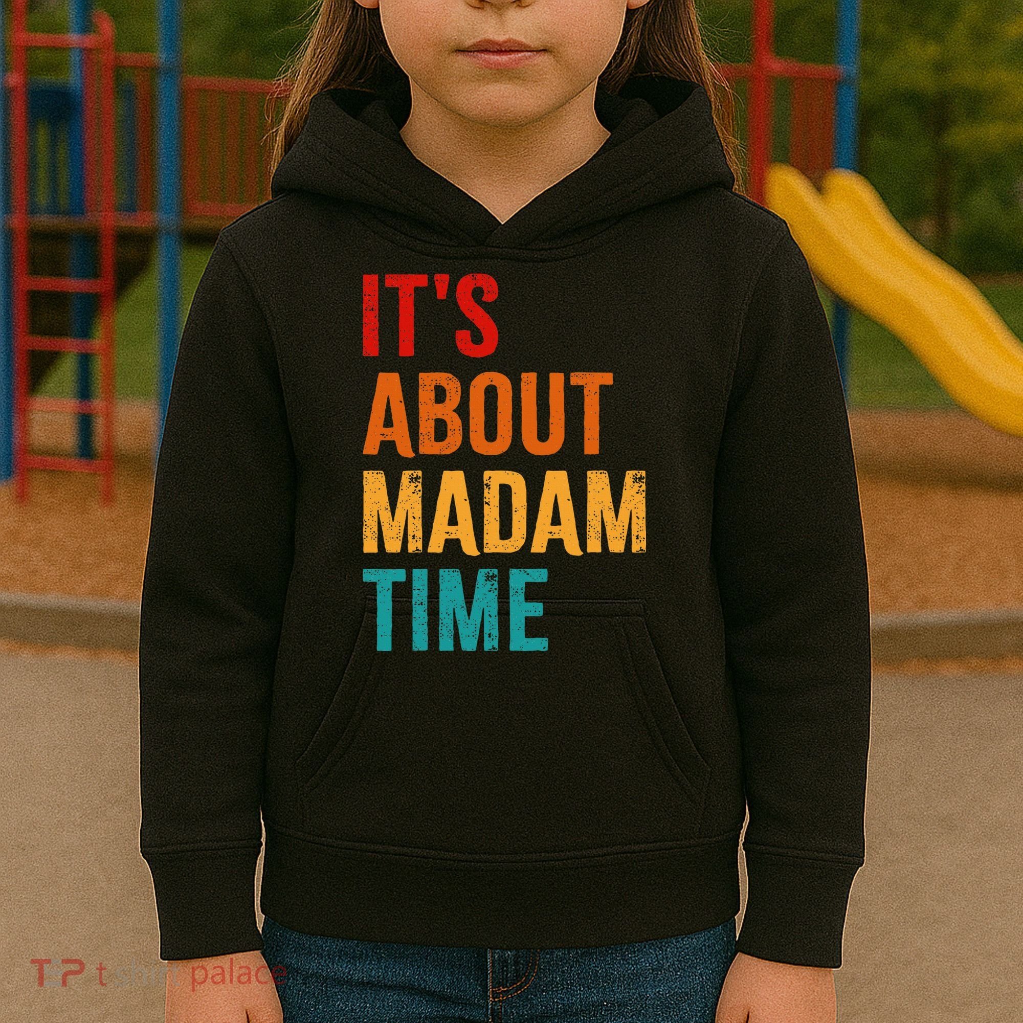 Retro ItS About Madam Time Kids Hoodie