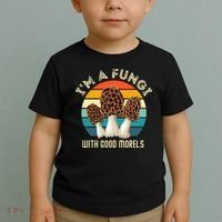 Retro I’M A FUNGI with GOOD MORELS Funny Morel Meme Toddler T-Shirt thumb 2