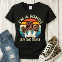 Retro I’M A FUNGI with GOOD MORELS Funny Morel Meme Women's T-Shirt thumb 3