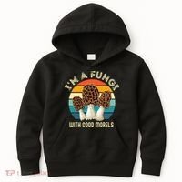 Retro I’M A FUNGI with GOOD MORELS Funny Morel Meme Kids Hoodie thumb 0