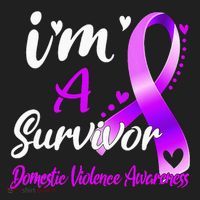 Ribbon Im A Survivor Domestic Violence Awareness Women's Sweatshirt thumb 2