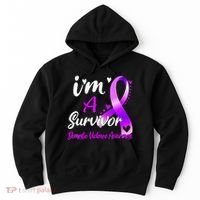 Ribbon Im A Survivor Domestic Violence Awareness Hoodie thumb 0