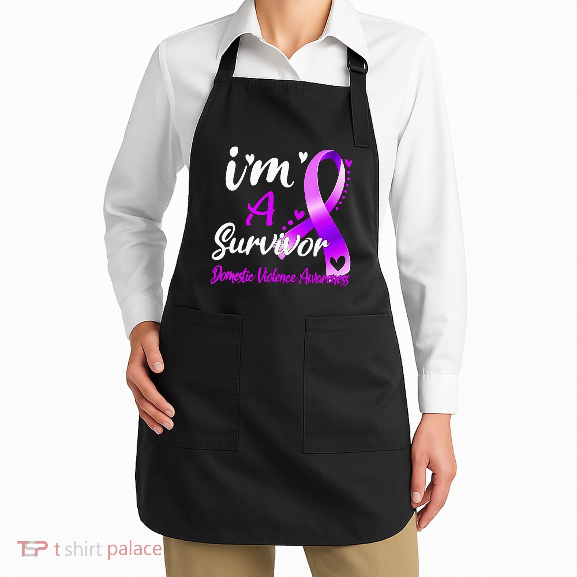 Ribbon Im A Survivor Domestic Violence Awareness Apron