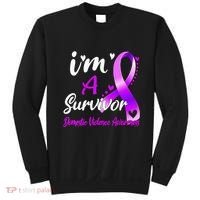 Ribbon Im A Survivor Domestic Violence Awareness Sweatshirt thumb 0