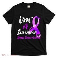 Ribbon Im A Survivor Domestic Violence Awareness T-Shirt thumb 0