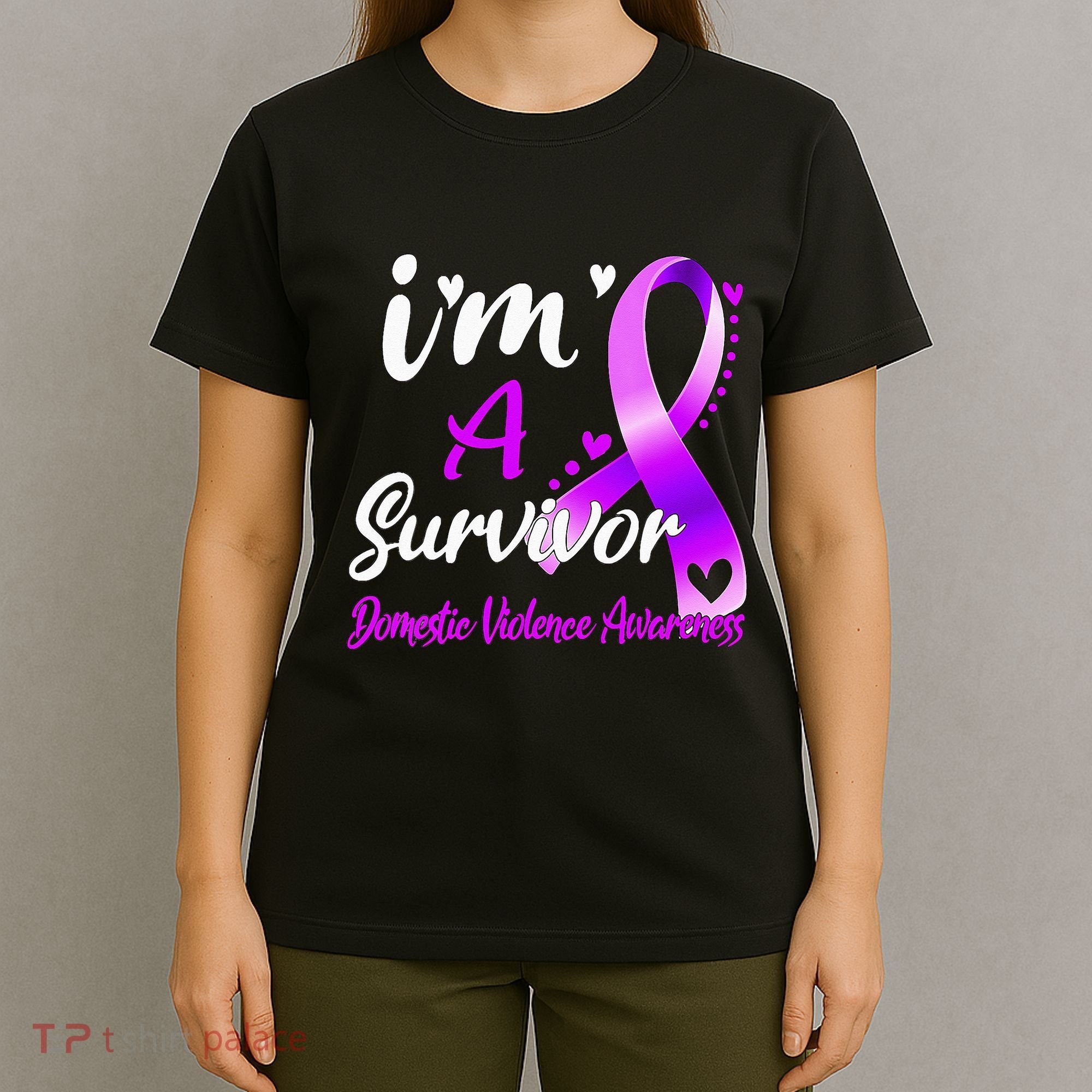 Ribbon Im A Survivor Domestic Violence Awareness T-Shirt