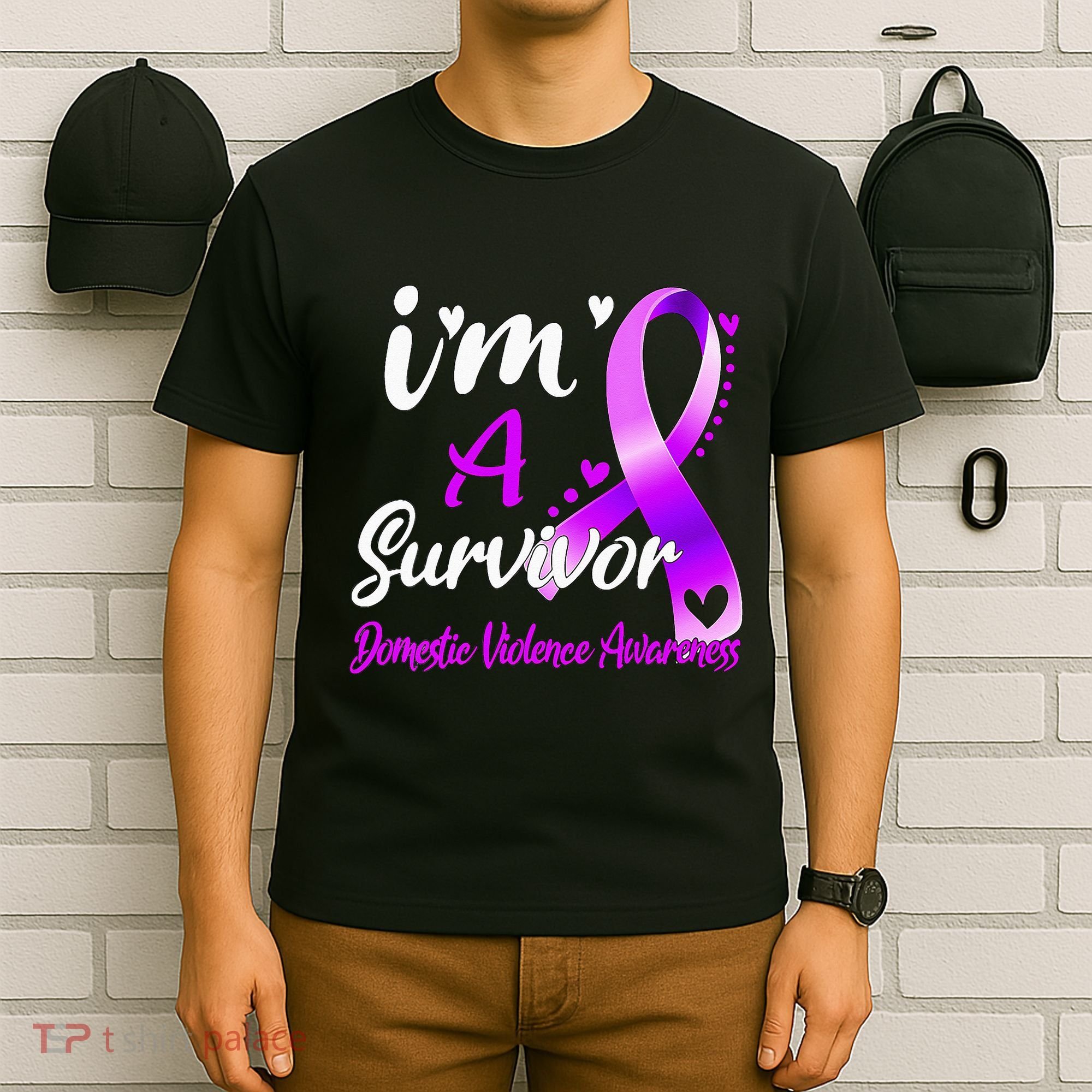 Ribbon Im A Survivor Domestic Violence Awareness T-Shirt