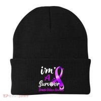 Ribbon Im A Survivor Domestic Violence Awareness Beanie thumb 0